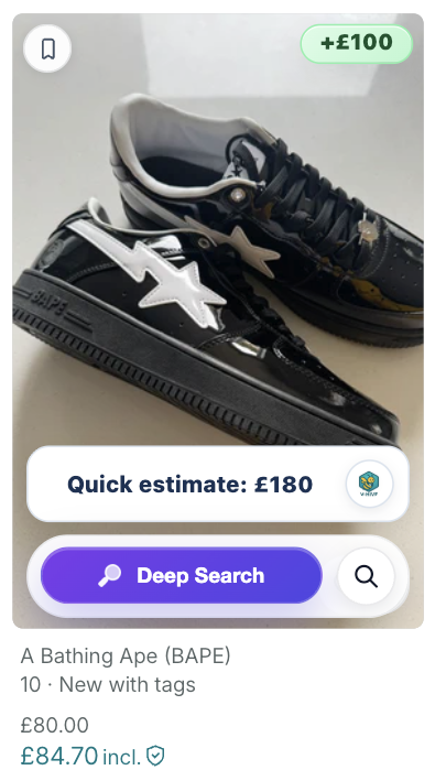Quick Estimate and Indicator Panel showing estimated listing value, offer suggestion, sell speed and market range