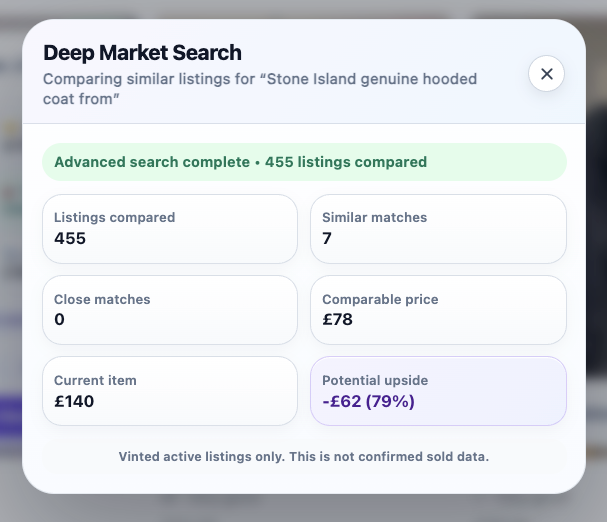 Deep Market Search results — search complete